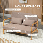 2-Seater Sofa Loveseat, Cushions, Velvet Look, Light Grey