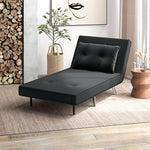Folding Armchair, Bed Function Single Sofa, Velvet Black