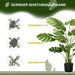 Artificial Monstera 120cm Plant with Planter, Green