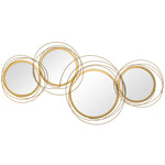 Mirror Set, 4 Round Mirrors Wall Decoration, Elegant Metal