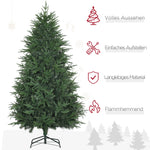 Christmas Tree, Artificial Fir, Realistic, Quick Assembly, Green Plastic