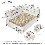 Functional Daybed 140x200cm with LED Light & Storage Drawers, White