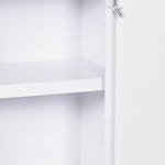 Kleankin Medicine Cabinet, Lockable Wall Mount, Steel, White