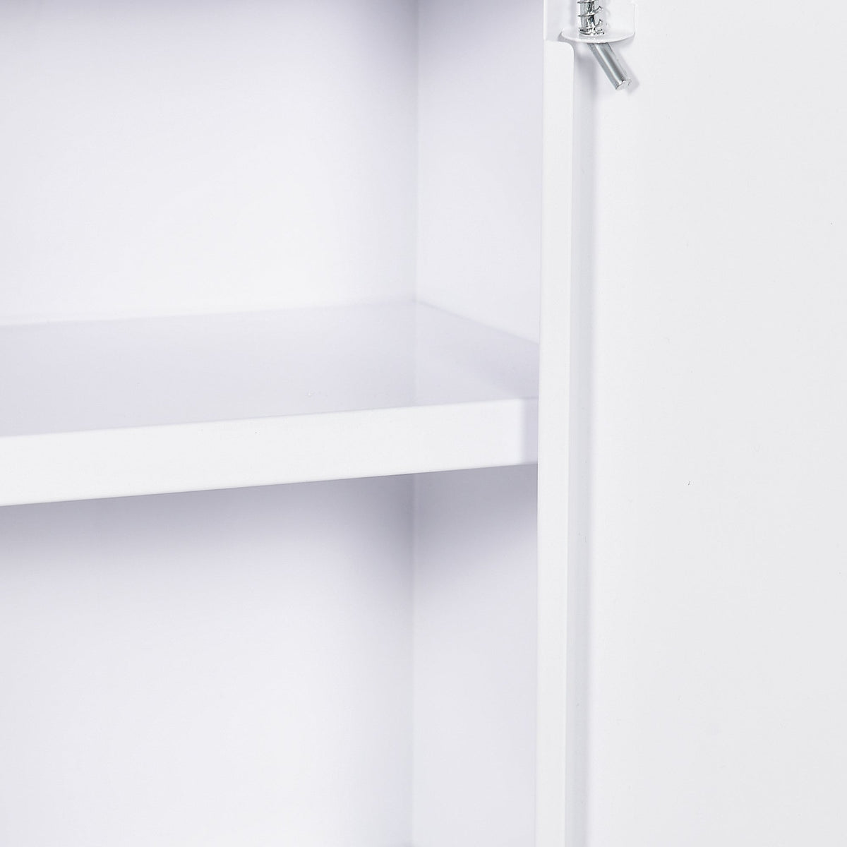 Kleankin Medicine Cabinet, Lockable Wall Mount, Steel, White