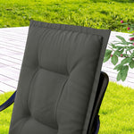 Seat Cushions, Set of 4 with Ties, 108x50x5 cm, Light Grey