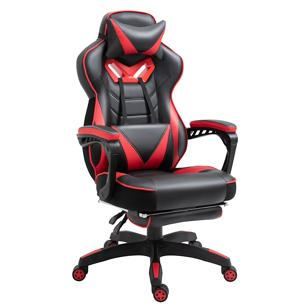 Office Chair Gaming Chair, Massage Function, Height Adjustable, Faux Leather Black
