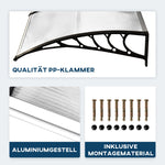 Canopy for Front Door, Pent Arch with UV Protection and Rain Protection, Polycarbonate