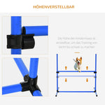 Agility Set for Dogs, 4-Piece, Height-Adjustable Plastic, Blue