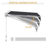 Folding Arm Awning Electric 2.5x2m Hand Crank Remote Control Aluminium Grey