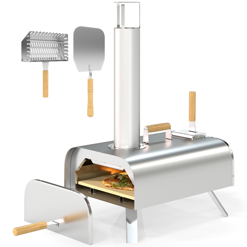 Outdoor Pizza Oven, Wood-Fired, Portable, Stainless Steel
