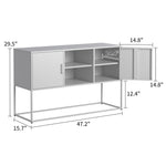 Metal Accent Cabinet Sideboard Buffet Storage 120x40x75cm - White