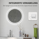 kleankin Bathroom Mirror, LED Illuminated Touch, Aluminum Frame