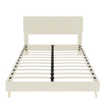 Upholstered Bed 160x200cm with Soft Headboard & Mattress, Beige