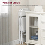 Folding Chairs, Portable Office with Cushions, Faux Leather White