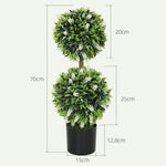 Artificial Plants, UV-resistant, 70 cm, Green, Set of 2