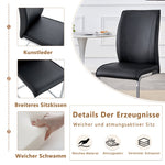 Chairs (Set of 4), Comfortable with Silver Metal Legs, Black PU