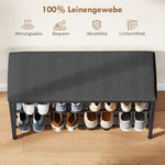Shoe Bench with Seat, Storage & 2 Open Compartments - Black