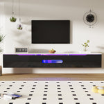 TV Cabinet 180cm High-Gloss LED Wall-Mountable Black/White