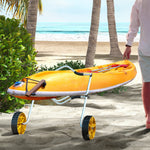 Kayak Trolley Adjustable, Tension Strap, Aluminum Yellow