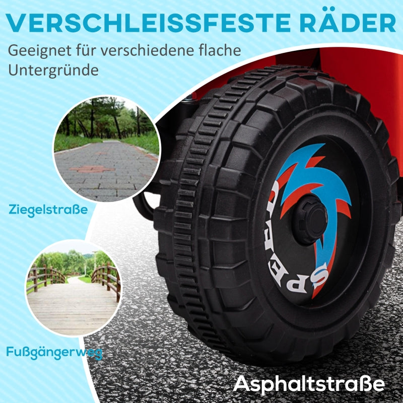 electric children's quad with trailer, 2.5 km/h, 50-minute ride, for 1.5 to 3 years, 25 kg, red