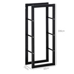 Firewood Stand, Rack, Holder 100kg Steel Black