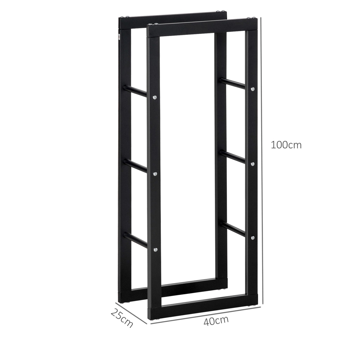 Firewood Stand, Rack, Holder 100kg Steel Black