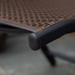 Polyrattan Folding Chair Adjustable Backrest Armrests Garden 7-Position