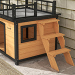 Dog Kennel, Balcony Stairs Window, Fir Wood Yellow
