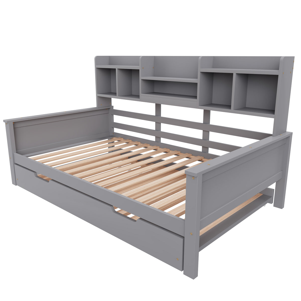 Extendable Sofa Bed 90x200cm with Storage, Grey Solid Wood