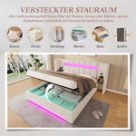 Multifunctional Bed Frame with LED & USB 180x200cm - Velvet