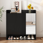 Shoe Cabinet with Full-Length Mirror and Multi-Tier Large Capacity, Black
