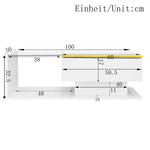 Coffee Table 100cm Long Glass LED Effect High-Gloss White