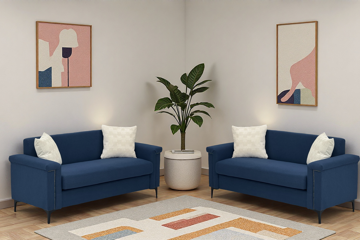 Sofa Set 2-Seater 172cm Space-Saving 2-Piece - Fabric