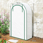 Greenhouse Round Roof, Door, Shelves, Steel, White