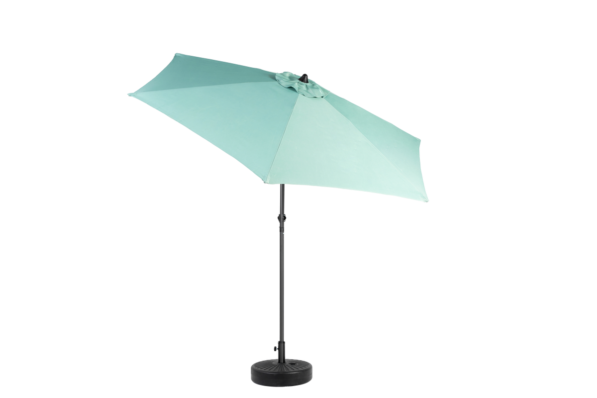 9 Ft Double Sided Outdoor Umbrella, Rectangular Large with Crank, Light Green