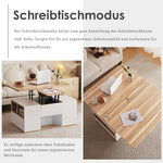 Liftable Coffee Table Opens to 2 Tables Storage - White/Wood