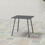 Garden Table 80x80x74cm Weatherproof 4 Person Steel, Grey