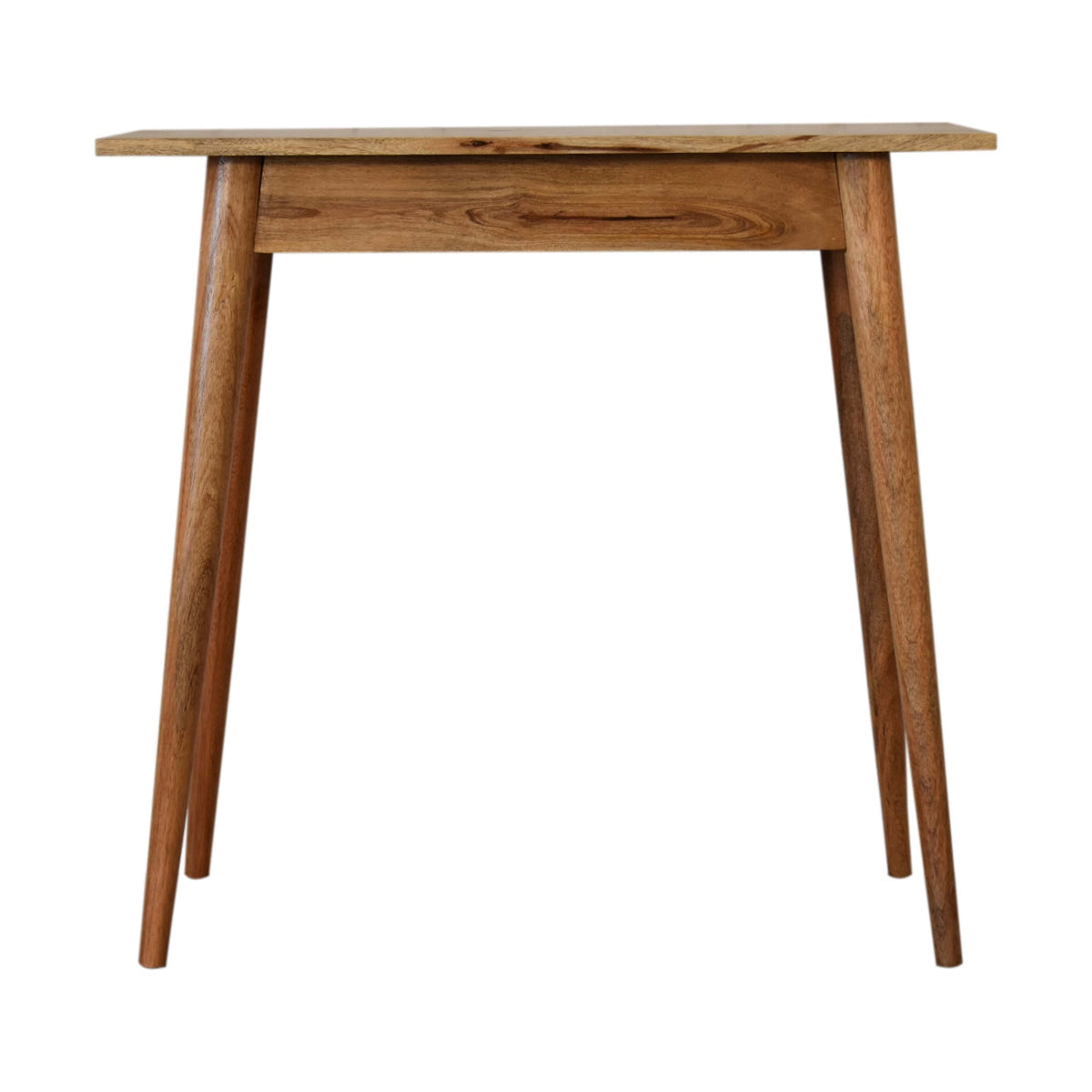 Solid Wood Mini Writing Desk, 1 Drawer, Brown