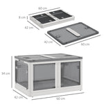 Storage Box 69L Stackable Foldable with Wheels, White