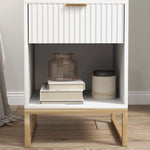 Bedside Table with Drawers, Storage, 40 x 40 x 57 cm, White
