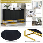 Sideboard, Minimalist 4-Door Handleless Buffet, Black