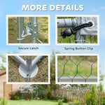 Chicken Coop Free-Range Enclosure, 3x1.7x1.9 m, Lock, Galvanized Steel, Silver