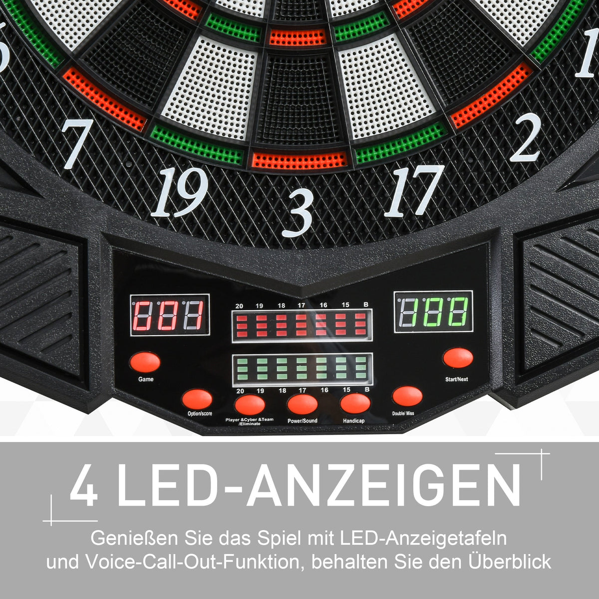 Electronic Dartboard with Door, 216 Games, 4 LEDs, 12 Arrows, ABS PP