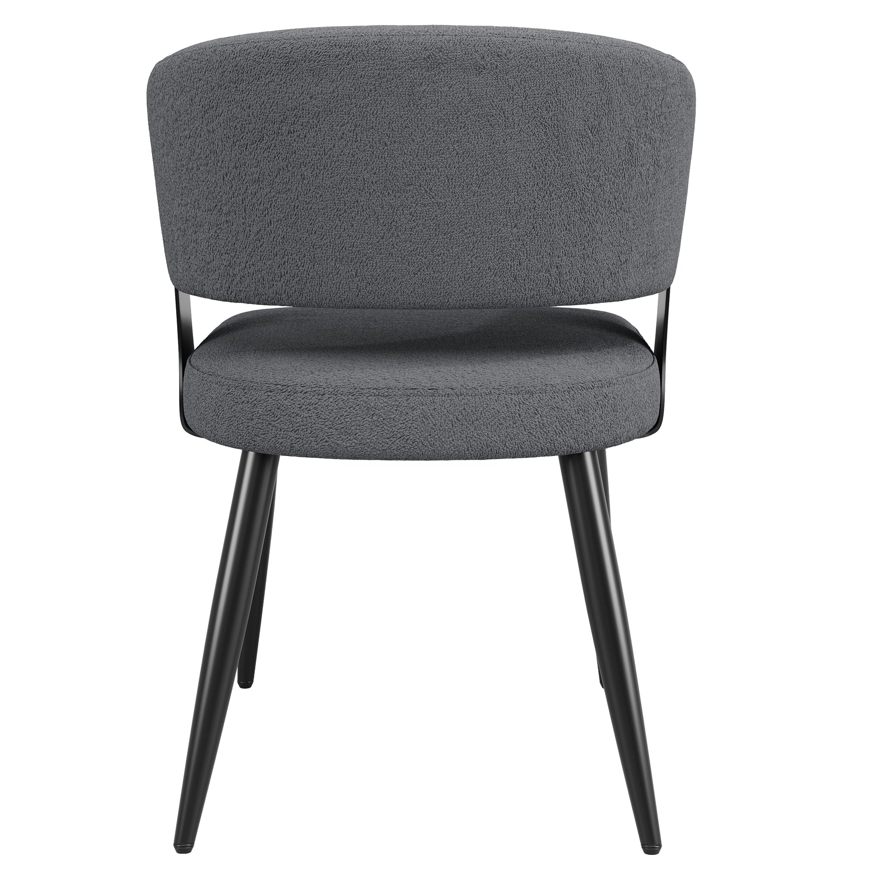 Dining Chair Set of 6, Ergonomic Design with Curved Backrest, Beige/Grey Flannel