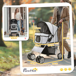Dog Cart Buggy Lightweight Foldable Travel, Silver
