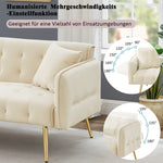Two-seater Sofa Bed Multifunctional Adjustable Backrest Velour Upholstery