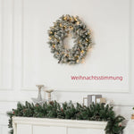 Christmas Wreath, LED Lighting, Red Berries, Green