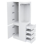 Wardrobe with Drawers and Open Storage, 70x40x170cm, White