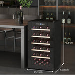 Wine Cooler 41 Bottles 91L Compressor Glass Door Black