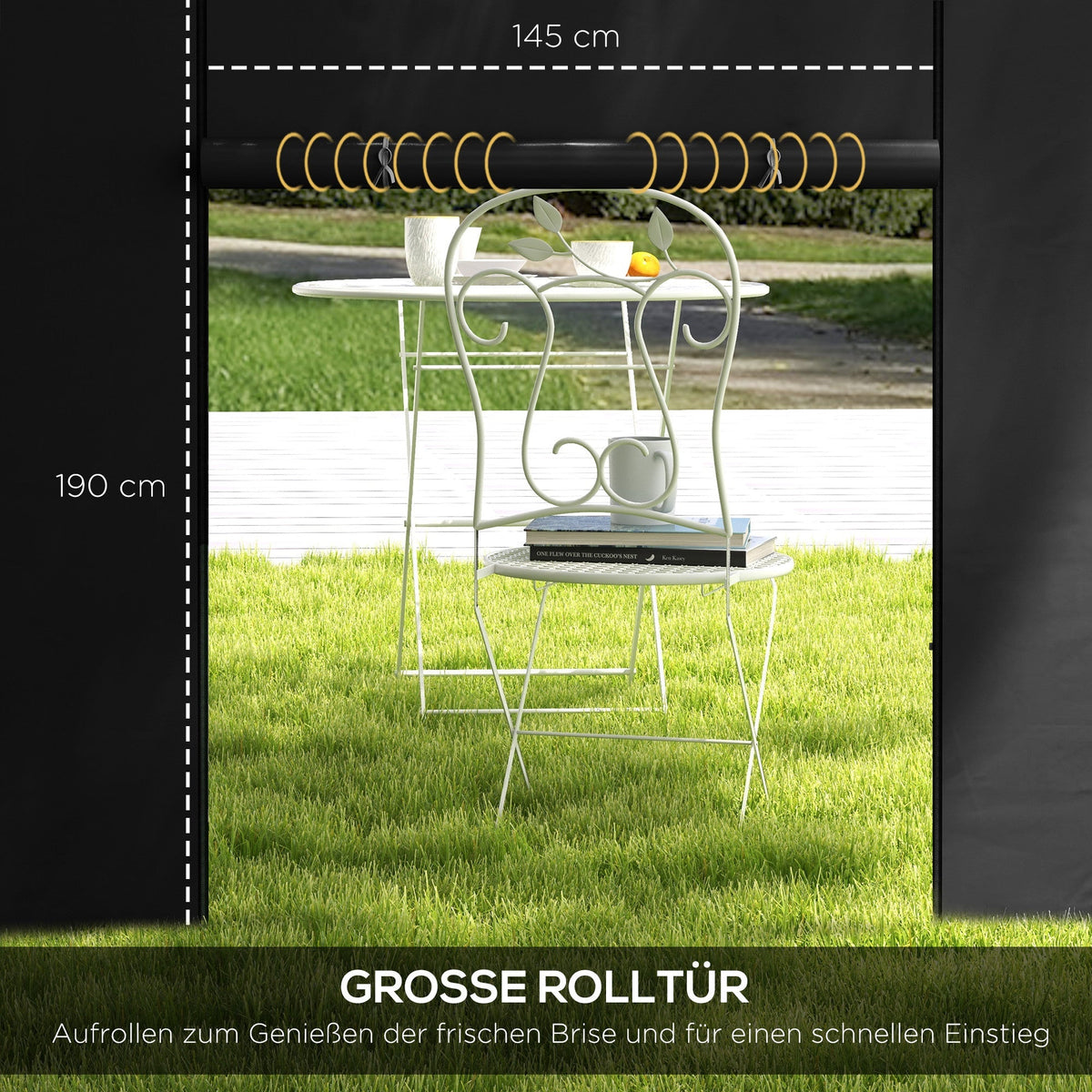 Gazebo Side Panels, 3x3/3x6 m, Window, Waterproof, Black Oxford Fabric